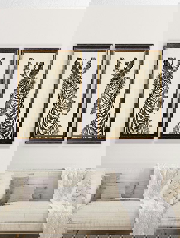 Exceptional Art c1890 Zebra Illustrations - Dark