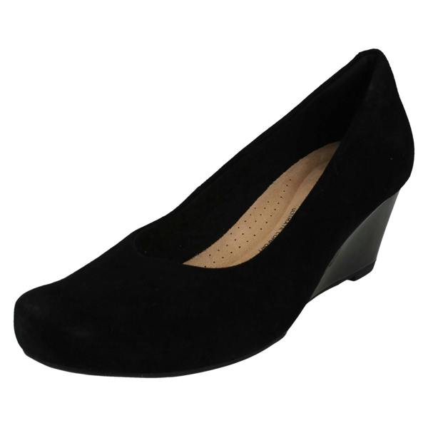 Clarks Ladies Clarks Wedge Heeled Court Shoes Flores Tulip