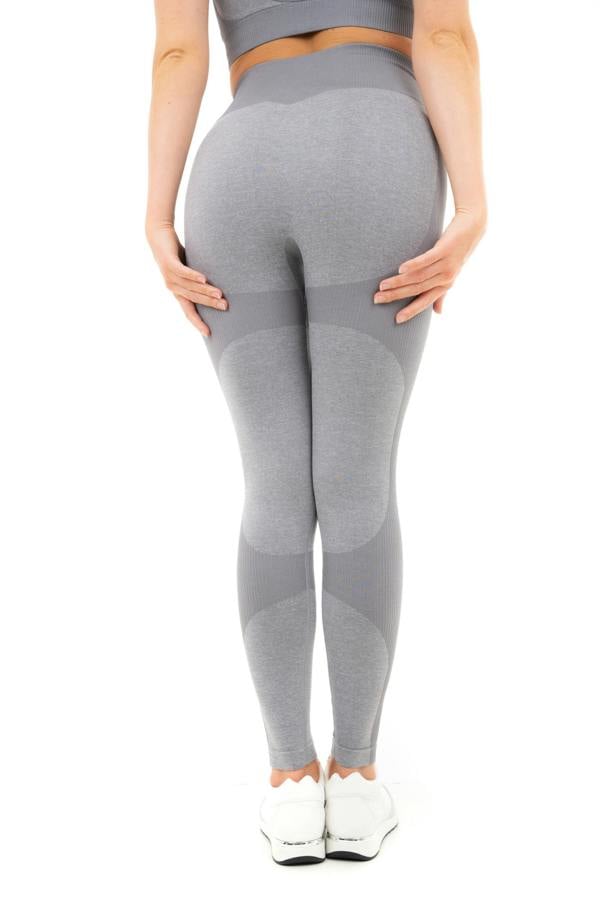 Smart Living Women's Seamless Ribbed Marl Leggings - Grey Marl