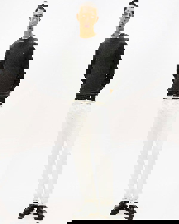 Tommy Hilfiger Organic Cotton Cashmere Mens Crew Sweater - Dark Grey Heather