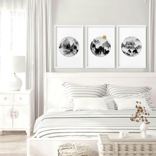 Japanese home decor | set of 3 wall art for bedroom