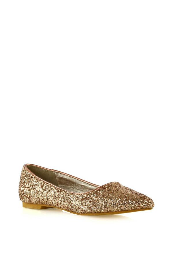 XY LONDON Statement Pointed Toe Flat Bridal Ballerina Pump Shoes