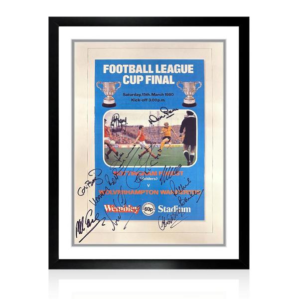 Wolverhampton Wanderers 80's Squad Signed By 11 Deluxe Mount Frame