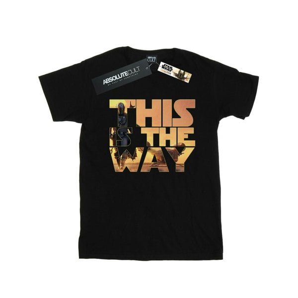 Star Wars Boys The Mandalorian The Way Poster Text T-Shirt - Black