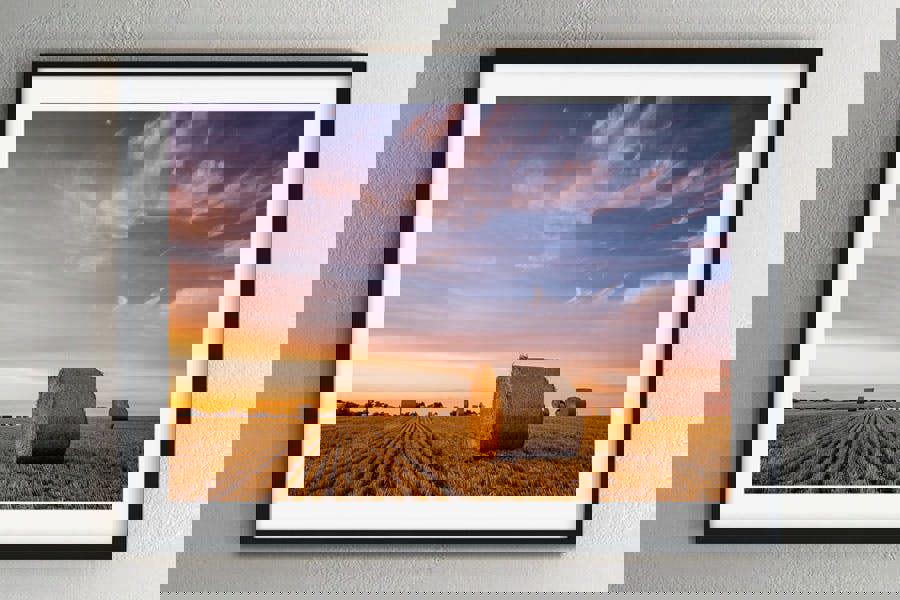 sunset farming landscape countryside print