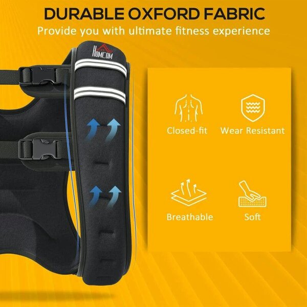 10KG Weighted Vest, Running Weight Vest with Adjustable Strap, Convenient Pocket and Reflective Strips for Men and Women