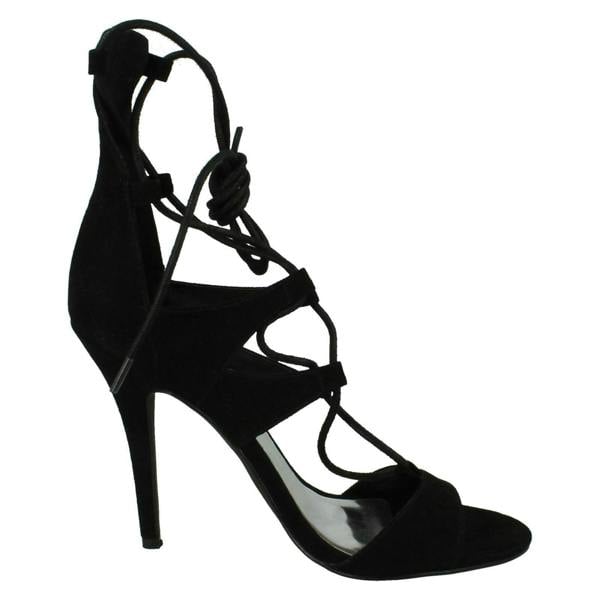 Anne Michelle Ladies Anne Michelle Open Toe Lace-Up Heels