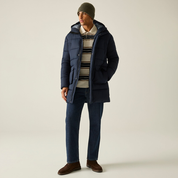 Regatta Mens Marek Longline Hybrid Jacket - Navy/Grey Mirage