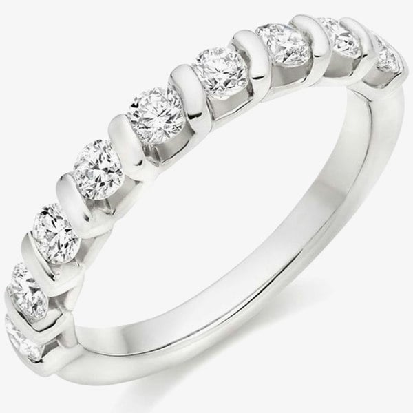 T. H. Baker Platinum Bar-Set Diamond Eternity Ring (M) HET9352