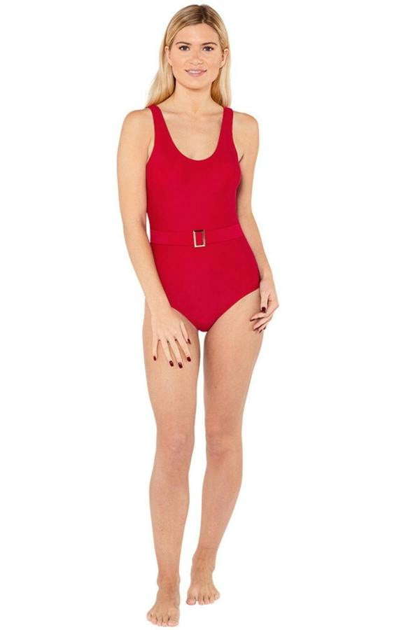 Red Belted Swimsuit