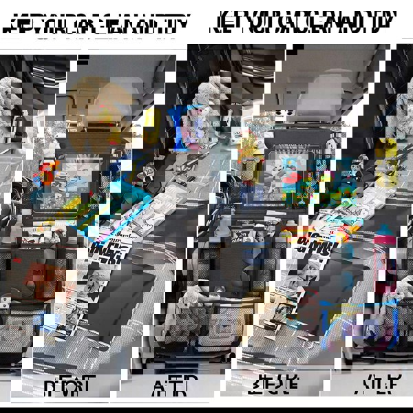 anycoplus Anypack Car Back Seat Organizer 2pc with Touch Screen Tablet Holder Kick Mats with Pocket for Toys