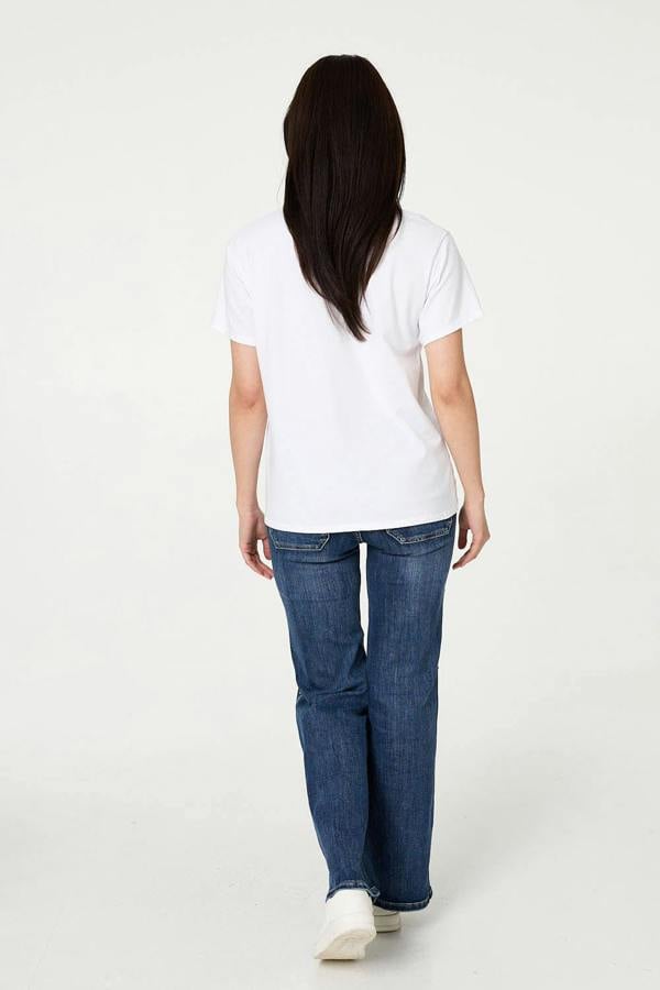 White | Graphic Print Short Sleeve T-Shirt