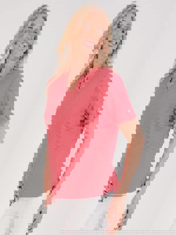 TIGI Pomegranate Notch Neck Top