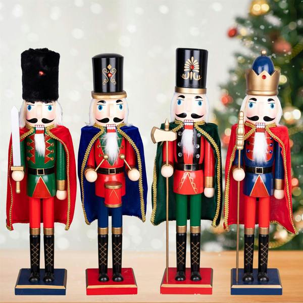 60cm Wooden Christmas Nutcracker Ornament, Hand-Painted Decorative Figure for Home Display image 5