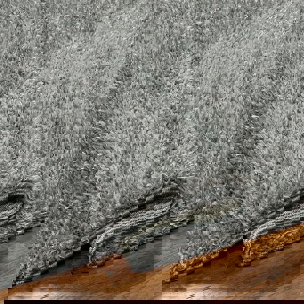 Livabliss Moda Shag-Solid Color Dark Grey Plush Soft Pile Rug