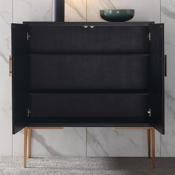 Sideboard, Side Cabinet, Wood in a lifestyle setting with glass display cabinet