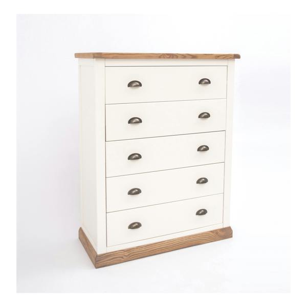 Cabinet Bits Tropea 5 Drawer Chest of Drawers Brass Cup Handle