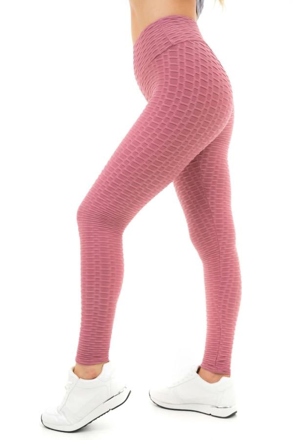 Smart Living Women's Honeycomb Waffle Leggings - Dark Pink