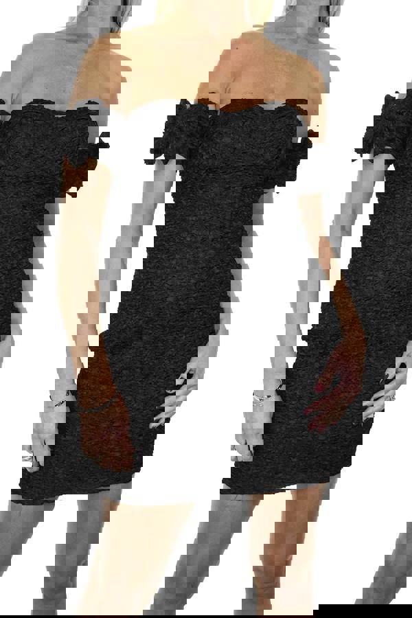 Paulo Due Women's Bandeau Cold Shoulder Mini Dress Black