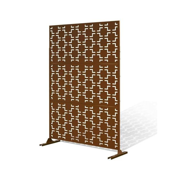 Nicoman Metal Indoor/Outdoor Privacy Screen with Stand 120cm x 180cm - Squares
