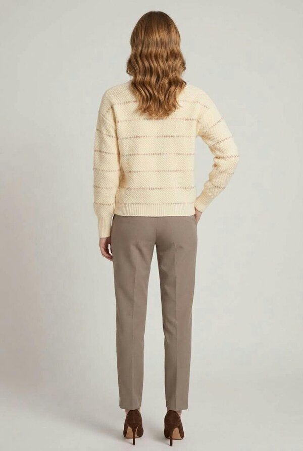 Izabel London Striped Textured Drop Shoulder Jumper