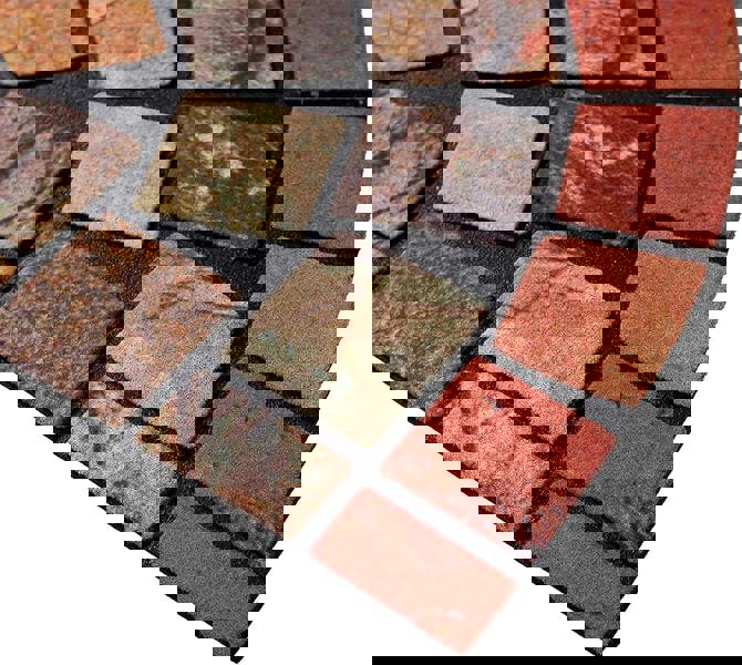 Nicoman Halfmoon Tile Barrier Doormat - Red Edge