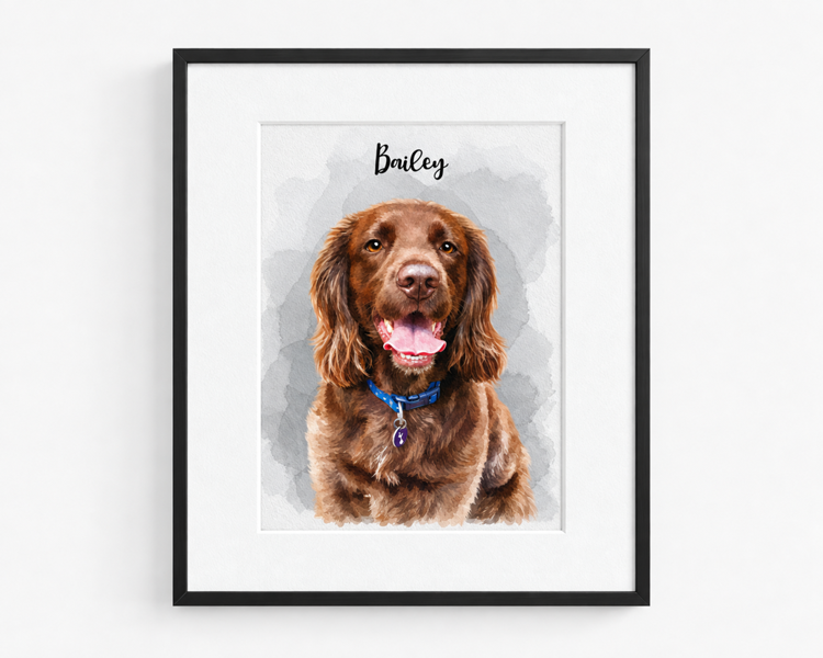 Watercolour Pet Portrait From Photo
