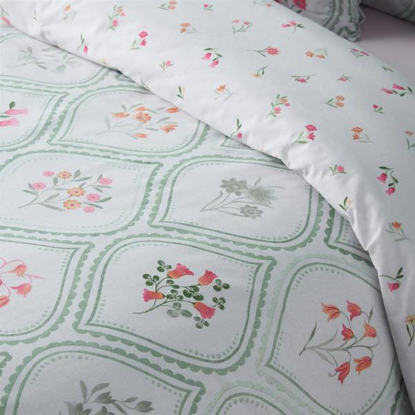 Cameo Floral Soft Green Duvet Cover Set