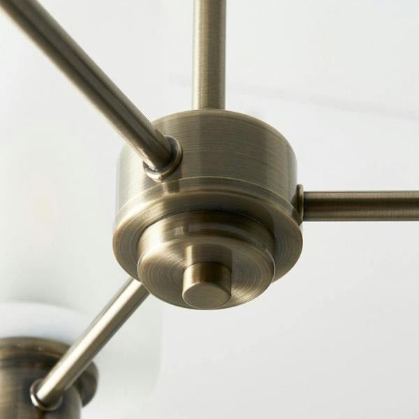 Pagazzi Lighting Kingsholm 3-Light Antique Brass Semi-Flush Ceiling Light