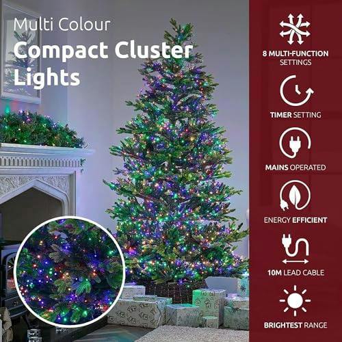 Compact Multicolour Green Cable Christmas String Lights with 8 Effects, Timer and Memory image 3