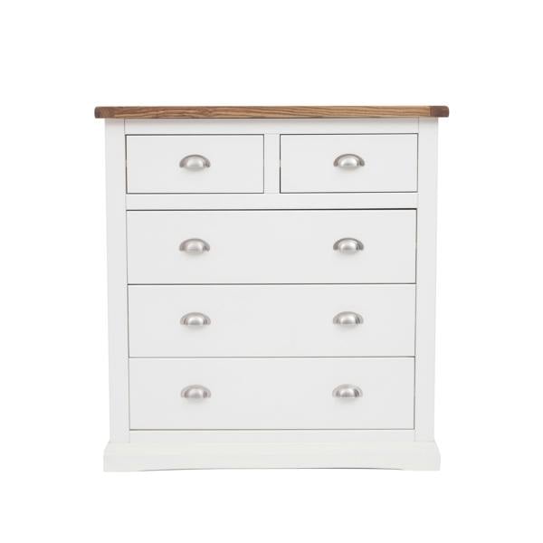 Cosenza 5 Drawer Chest of Drawers Chrome Cup Handle
