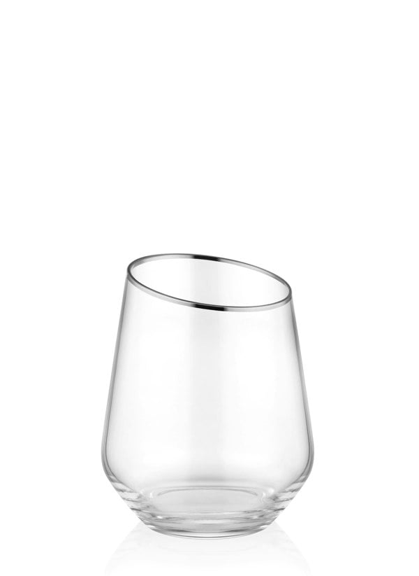 Rozi Gina Collection Silver Slanted Tumblers (Set of 6)