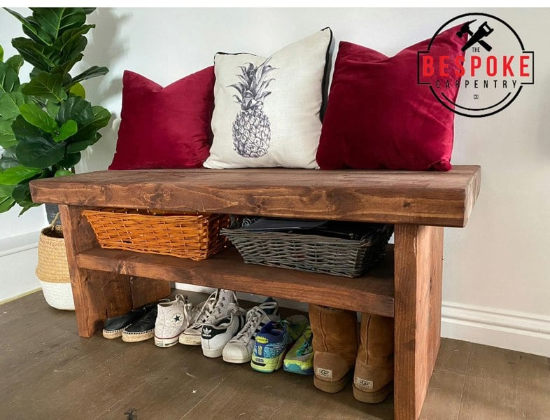 The Bespoke Carpentry Co Rustic Bench with Storage / TV Unit