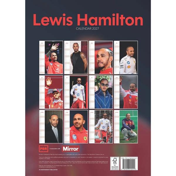 Lewis Hamilton A3 Calendar 2027, Wall Calendars, Month To View, Sports, Gift