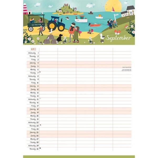 Happy Family A3 Family Organiser 2027, Family Planners, Month To View, Family, Gift