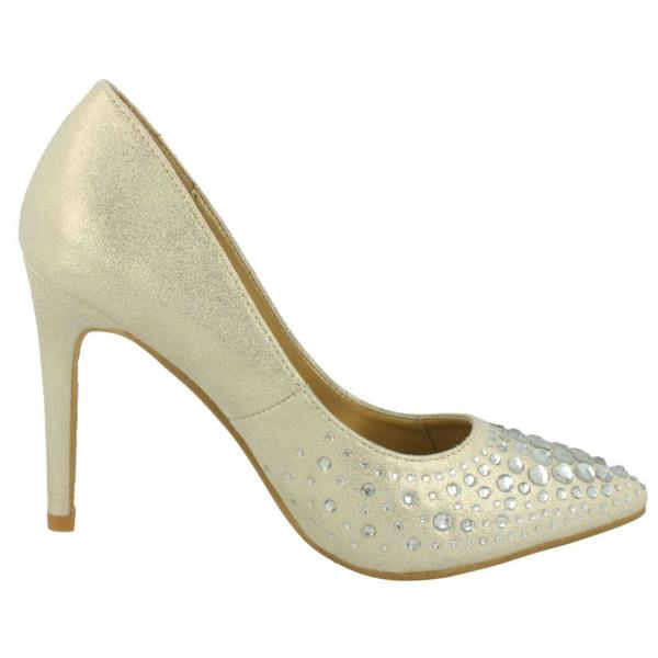 Spot On Ladies Spot On Diamante Court Shoes F90061