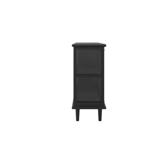 Wyld Haus Honley Black Wood 3 Glass Door Sideboard