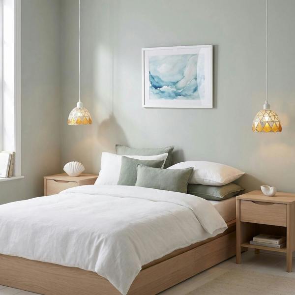 Dome Shaped Pendant Ceiling Light Shade with Structured Mosaic Glass Image 6