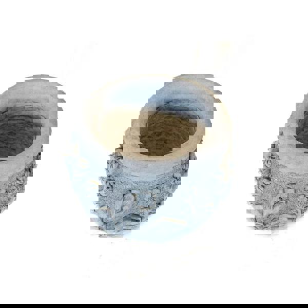 Dahlia Design Stone Cast Garden Plant Pot