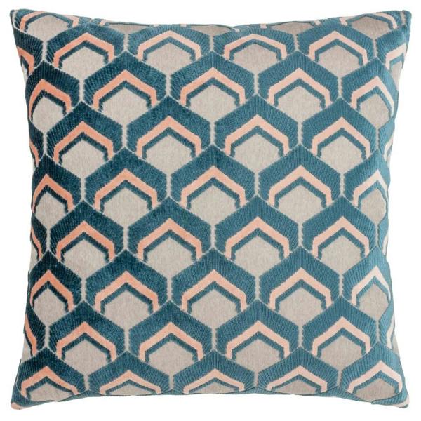 Paoletti Ledbury Jacquard Cushion Cover - Smoke/Rose - 