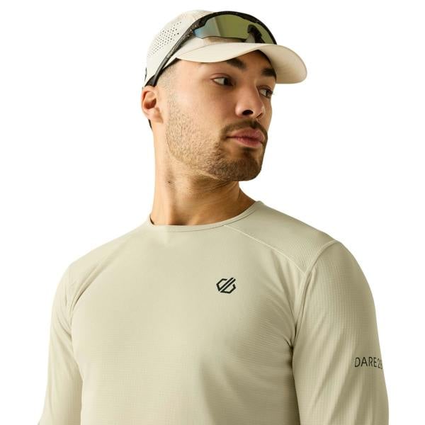 Dare 2B Mens Ventura Grid Crew Neck Fleece Top - Almond Milk - 