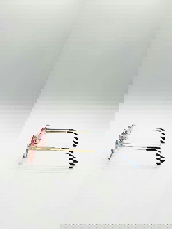 SVNX Diamante Cat-Eye Sunglasses in Pink