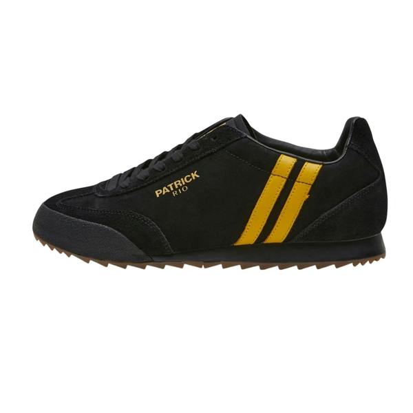 Patrick Mens Rio Suede Trainers - Black/Yellow - 