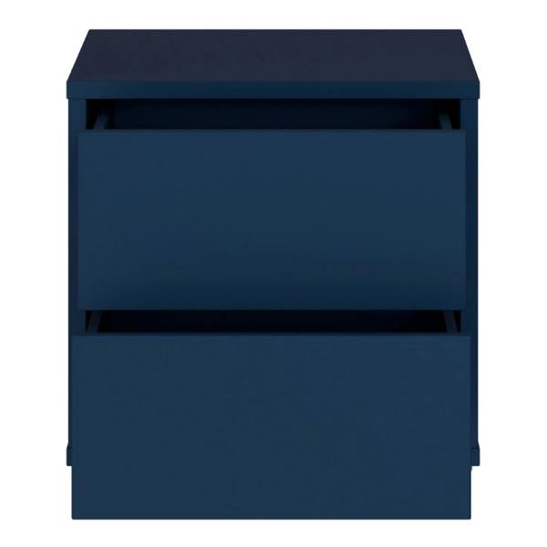 Furniture To Go Alice Springs Low Bedside Cabinet with 2 Drawers Push-to-Open in Night Blue