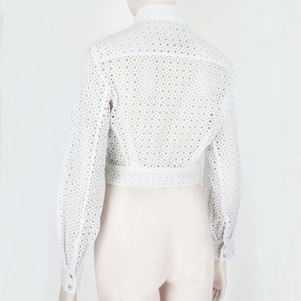 Alaia luxurious macrame jacket in white