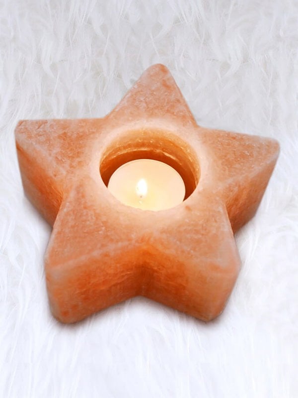 Yoga Studio Himalayan Salt Tealight Candle Holder - Star