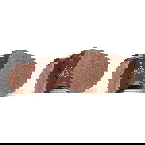 Justin Reess Cole - Men's Brown Leather Canvas Detailing Brogue Shoes