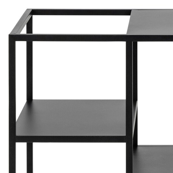 Wyld Haus Graz Matt Black Metal Serving Trolley with Wheels