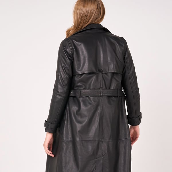 Barneys Originals Women's Real Leather Trench Coat