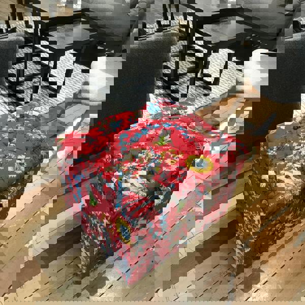 Compact handmade square velvet ottoman UK